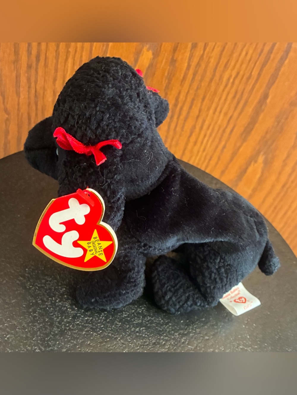 Ty Beanie Baby Gigi Black Poodle Dog w/ Heart Tag, DOB April 7, 1997 Vintage